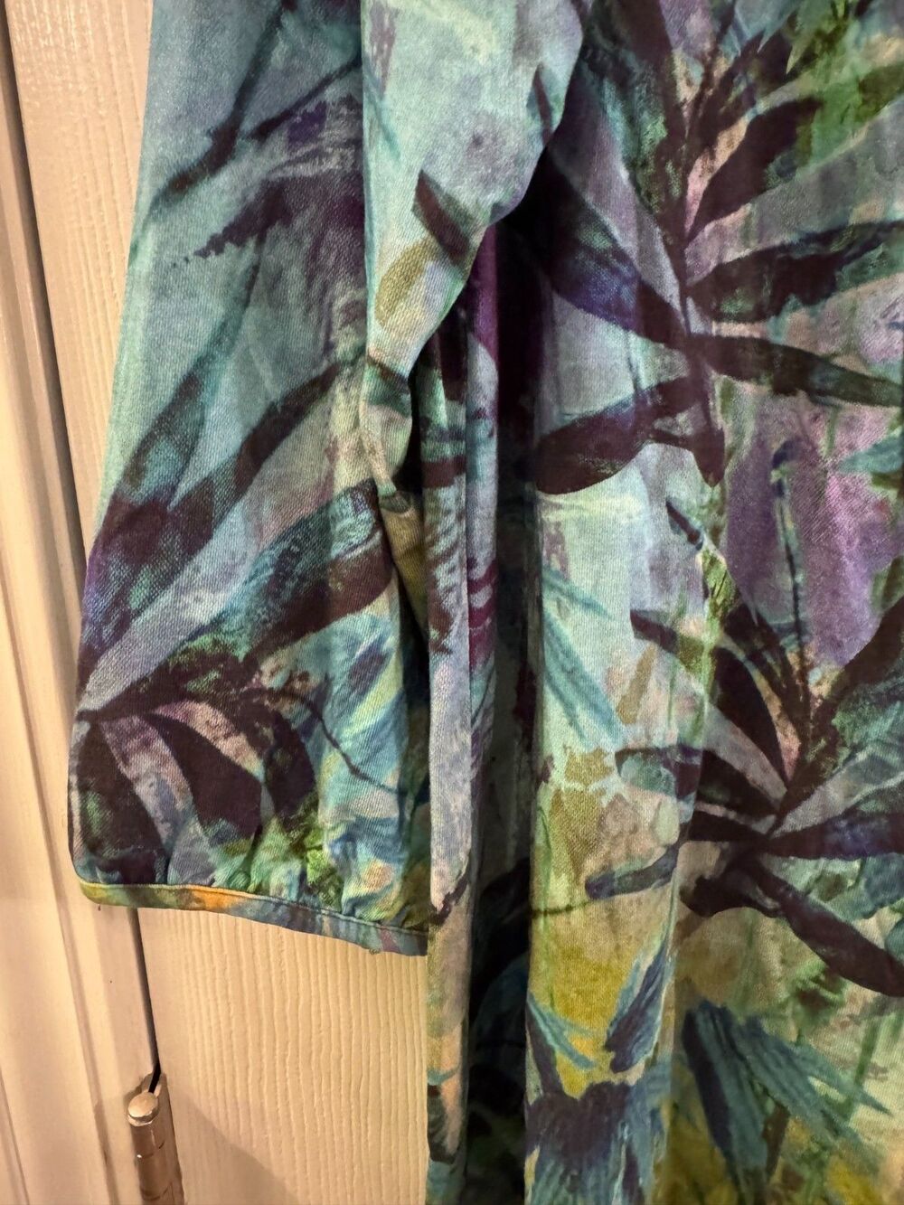 NWT Soft Surroundings Odessa Tunic Large 14-16 Blue Tropical Floral Resort Top - Picture 8 of 10